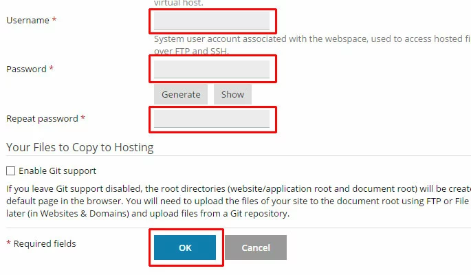 Image: Plesk Virtual Host Username