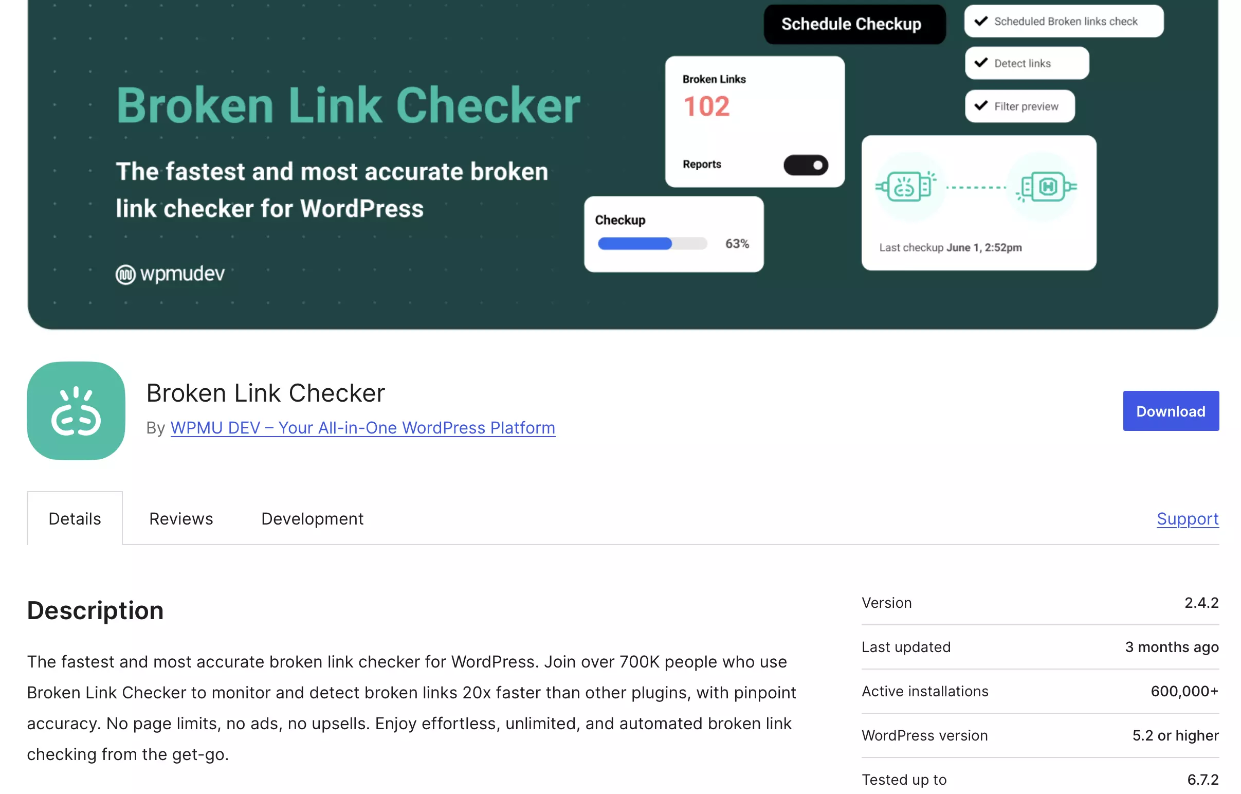 wordpress.org: Plugin overview page for Broken Link Checker Image: wordpress.org: Plugin overview page for Broken Link Checker