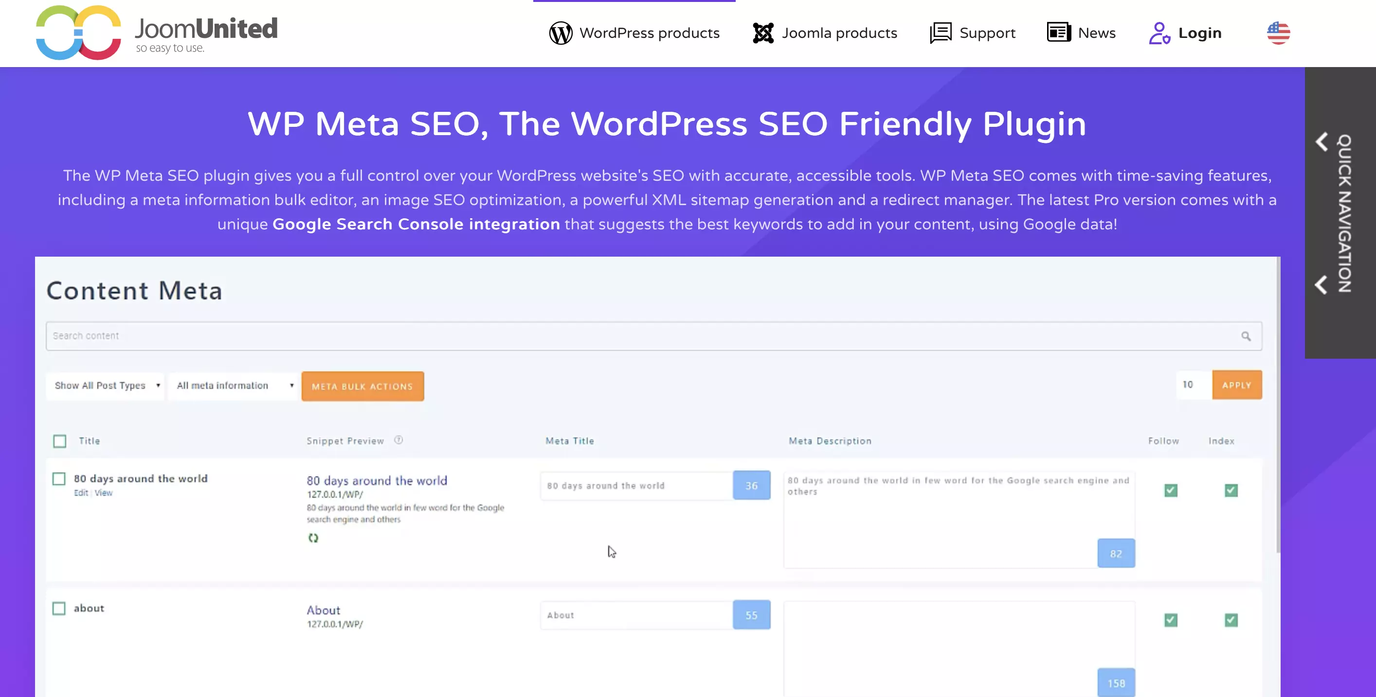 Website of WordPress extension WP Meta SEO Image: Website of WordPress extension WP Meta SEO