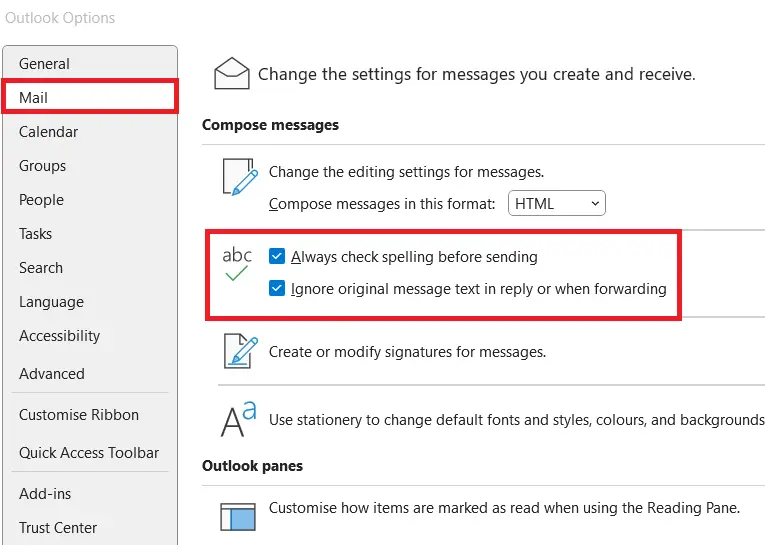Outlook: Automatic spell check before sending Image: Outlook: Automatic spell check before sending