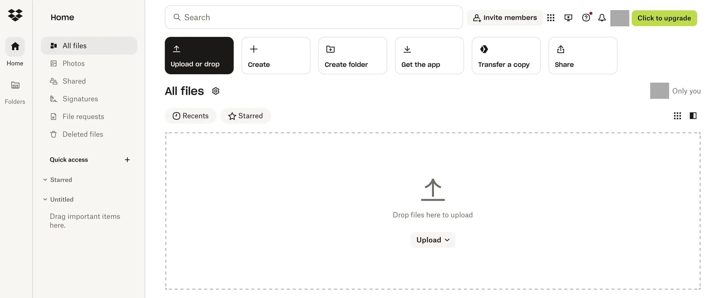 Dropbox web app Image: Dropbox web app