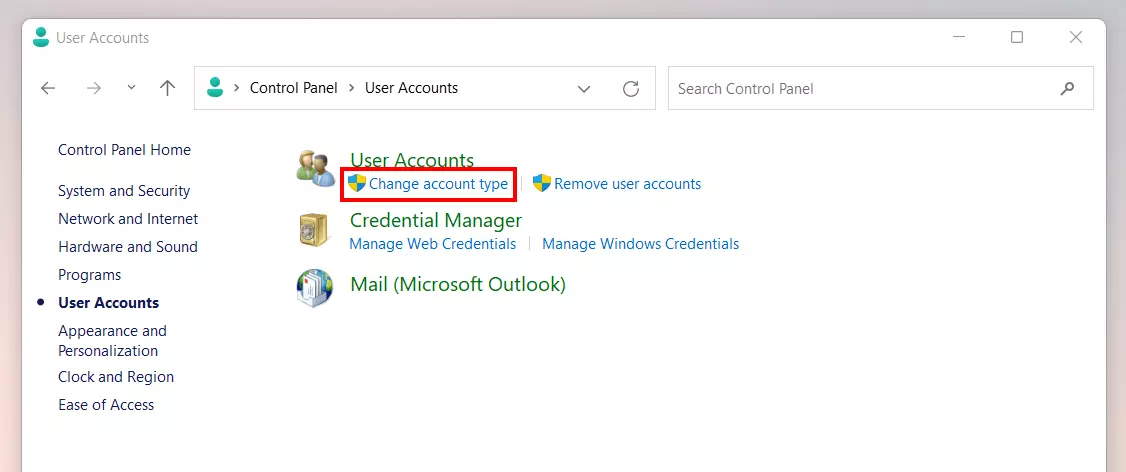 Image: User Accounts in Windows 11