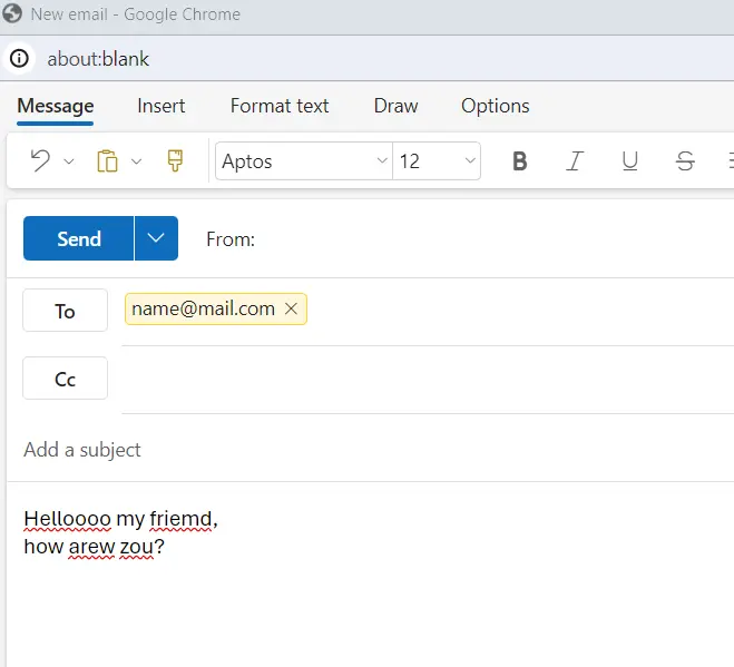 Email errors highlighted in the Chrome browser Image: Email errors highlighted in the Chrome browser