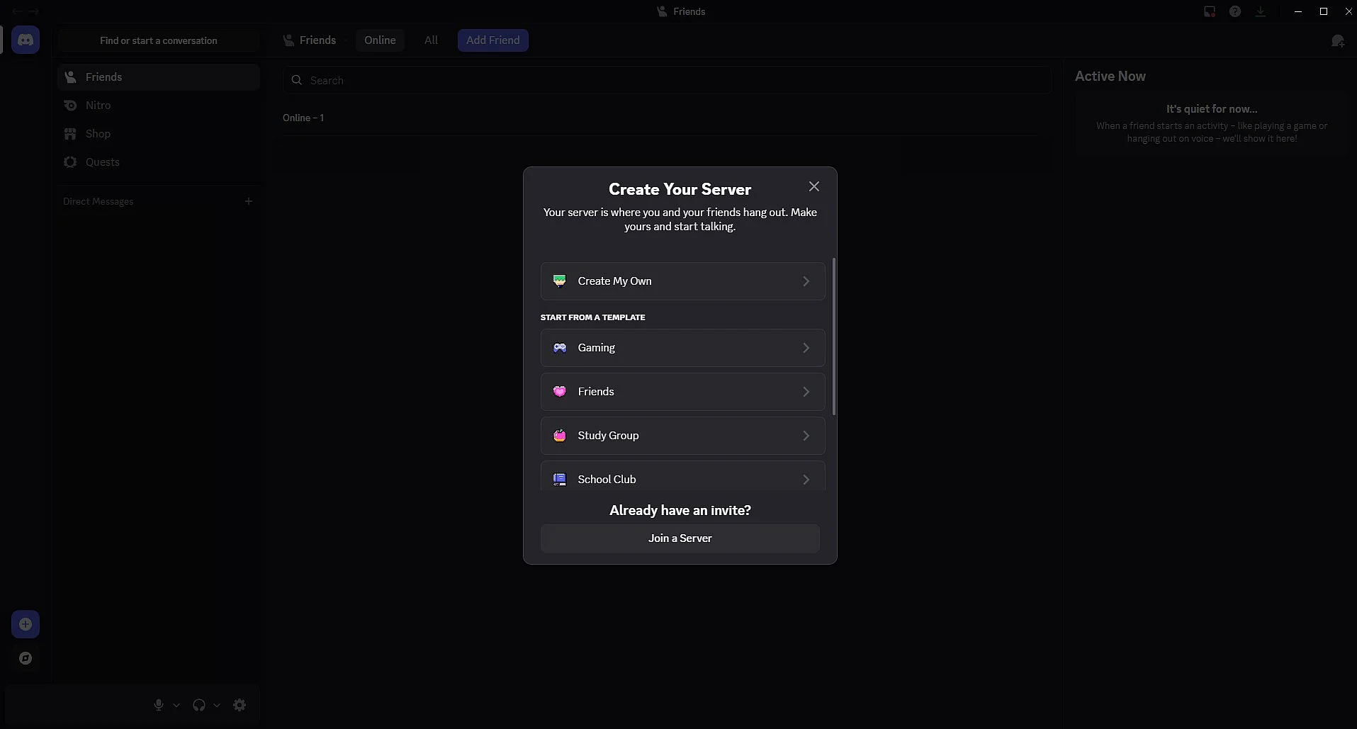 Click “Create My Own” in the window that appears Image: Click “Create My Own” in the window that appears
