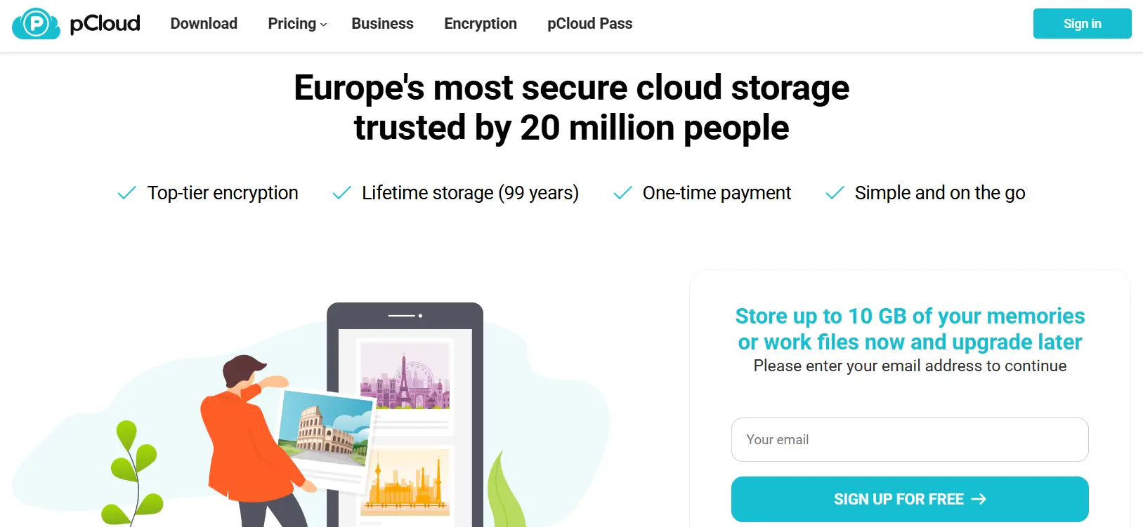 pCloud website Image: pCloud website