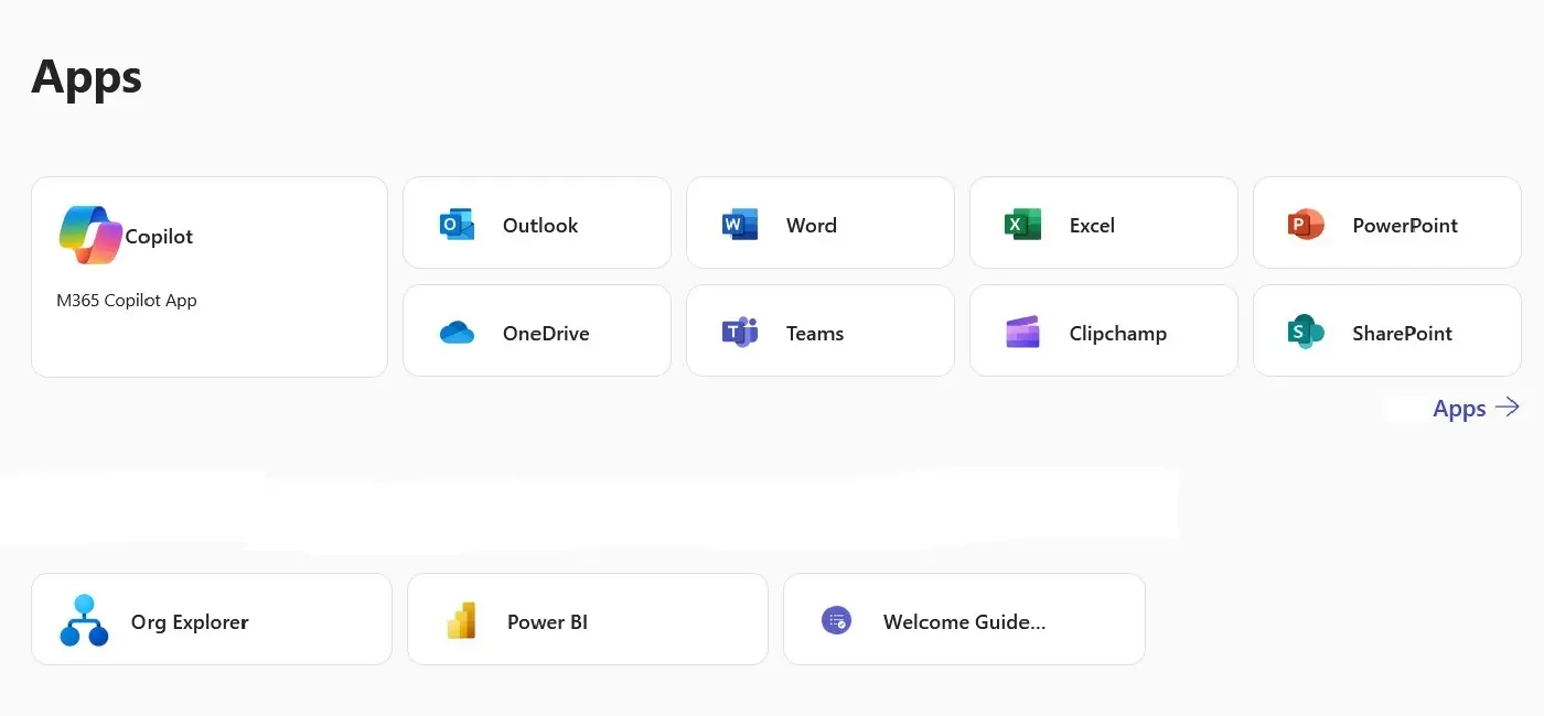 Quick Access to Microsoft 365 Apps Image: Quick Access to Microsoft 365 Apps