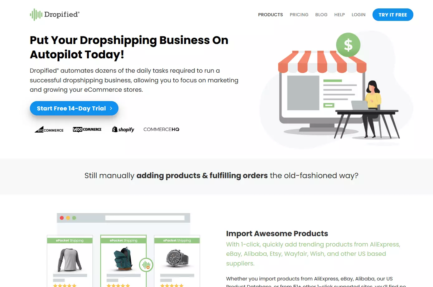 Image: Screenshot of Dropified website