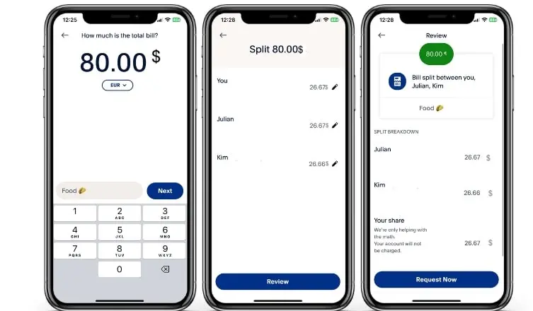 Screenshots of the PayPal app Image: Screenshots of the PayPal app
