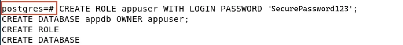 Image: Image: Screenshot of the PostgreSQL Shell