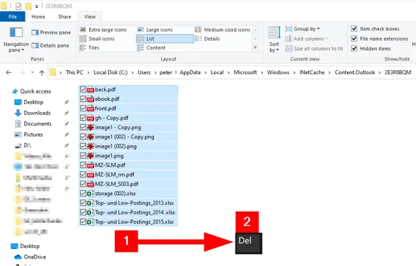 File display after opening the cache folder Image: File display after opening the cache folder