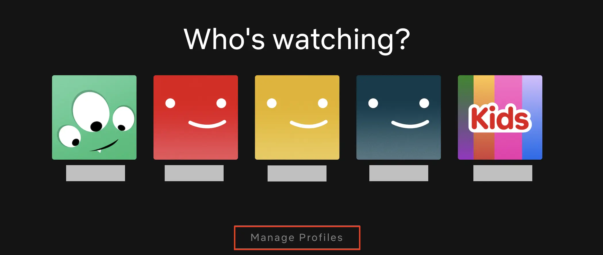 Image: Netflix: Manage Profiles