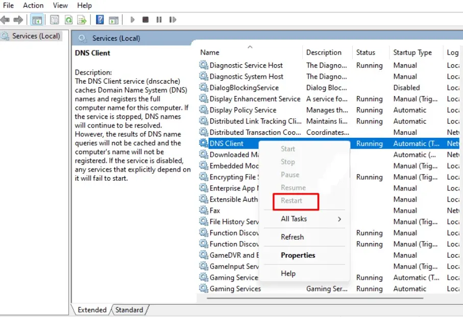 Image: Windows 11: &ldquo;Services (Local)&rdquo; menu