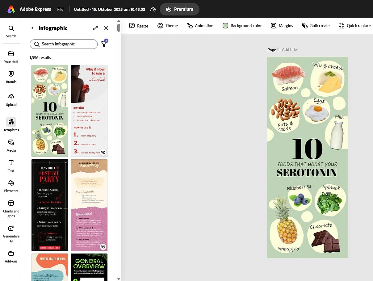 Adobe Express user interface Image: Adobe Express user interface