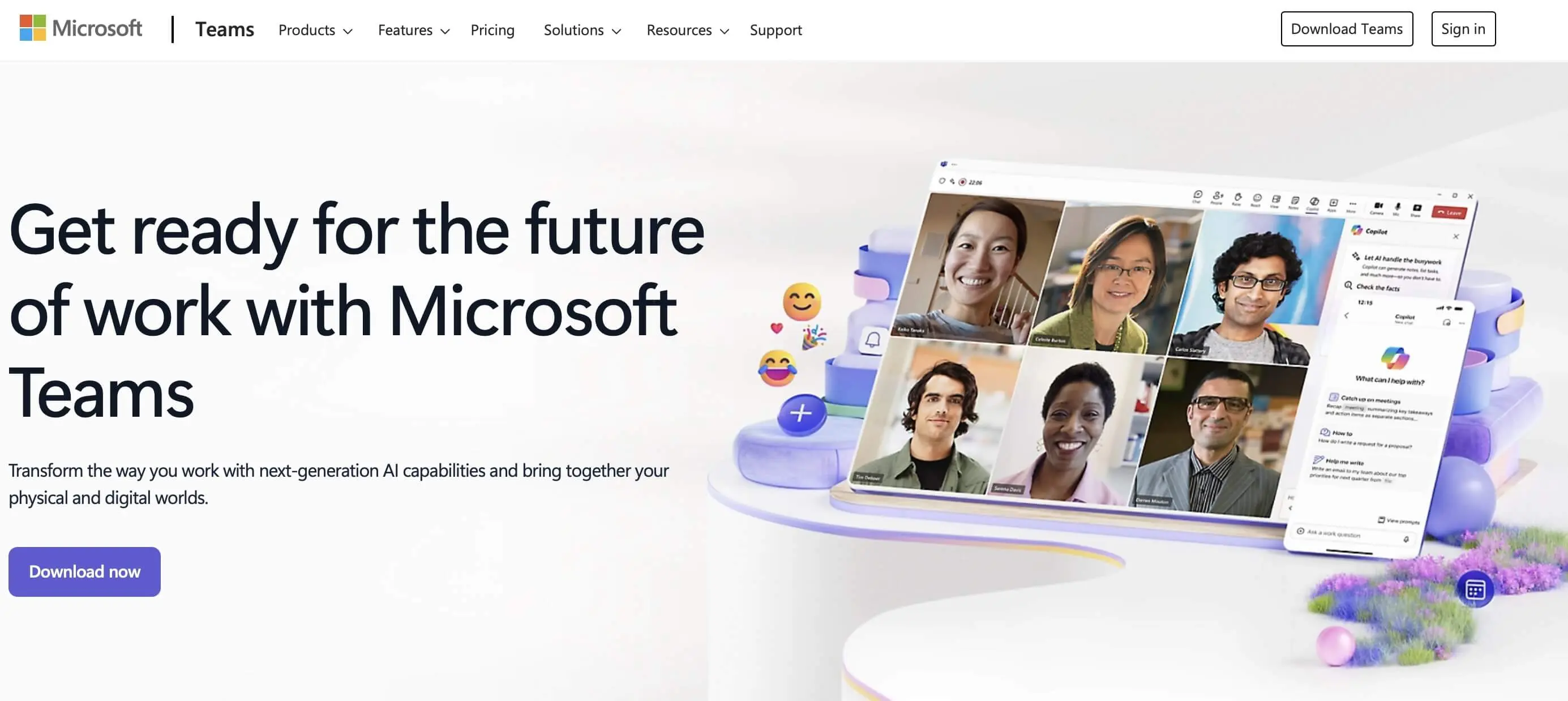 Image: Screenshot of the Microsoft Teams website