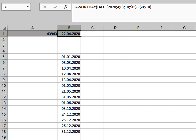 Excel WORKDAY function | How to use WORKDAY() in Excel - IONOS CA