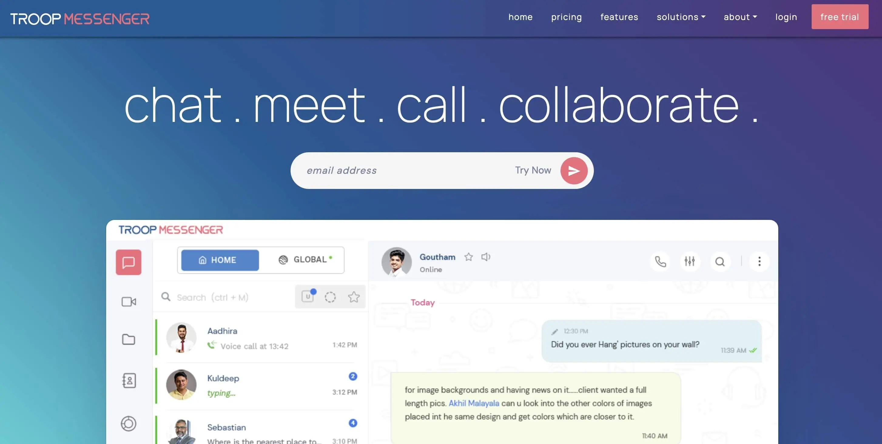 Image: Screenshot of the Troop website