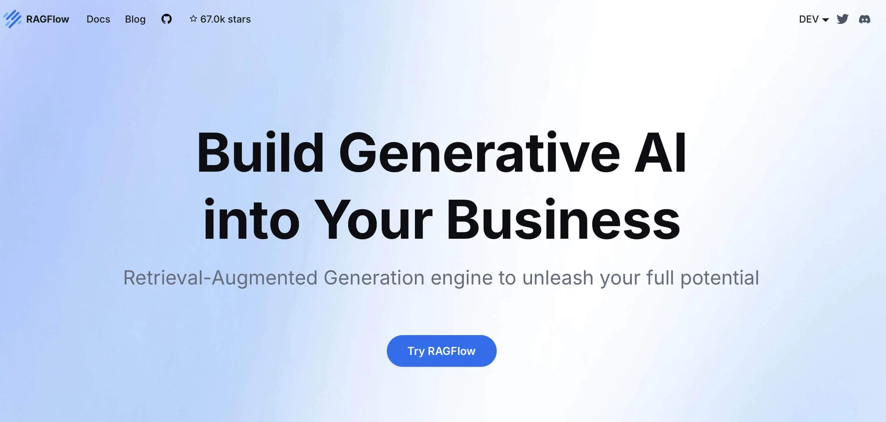 Image: Screenshot of the RAGFlow website