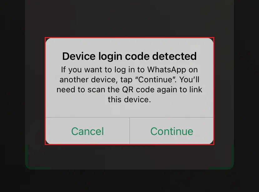 Image: The QR scanner in the WhatsApp settings
