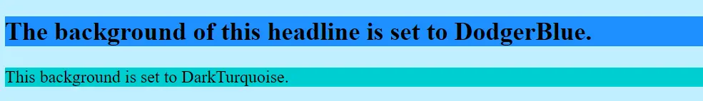Example: Three different colored HTML backgrounds Image: Example: Three different colored HTML backgrounds