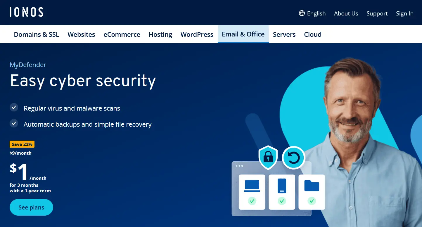 Image: Screenshot of MyDefender landing page