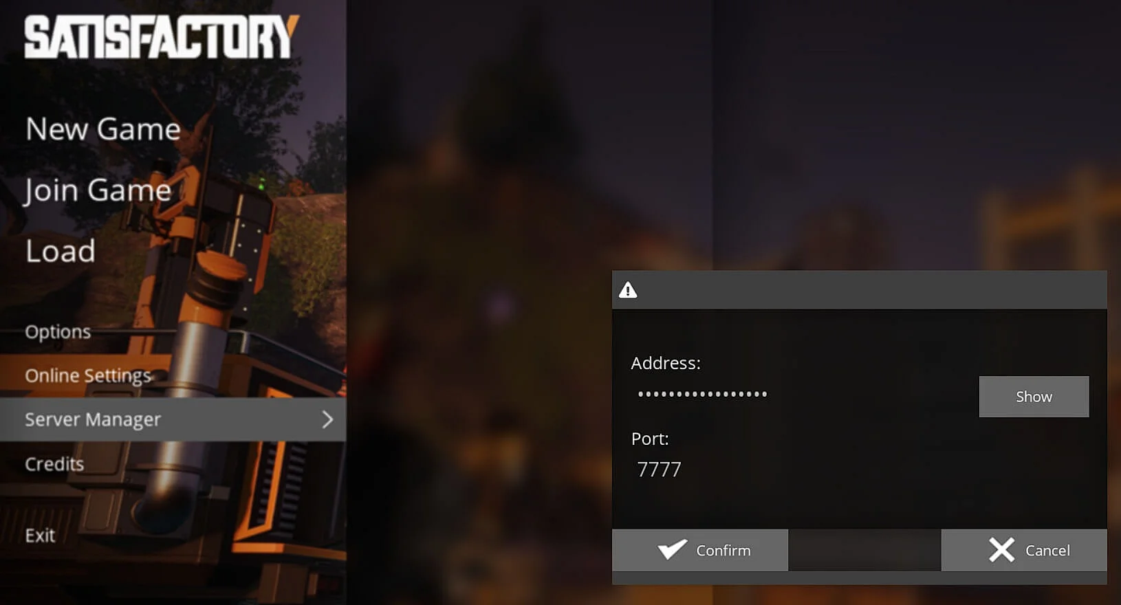 Screenshot from Satisfactory: Adding a new server via the Server Manager Image: Screenshot from Satisfactory: Adding a new server via the Server Manager