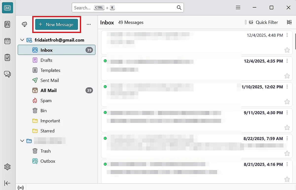 Image: Thunderbird: “New Message” button