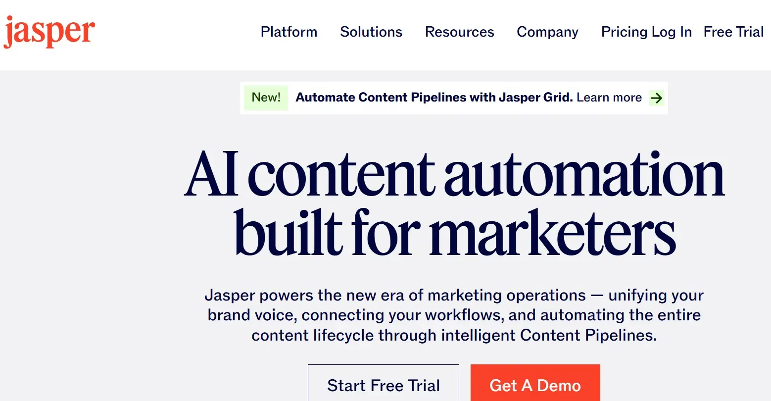 Image: Jasper AI website
