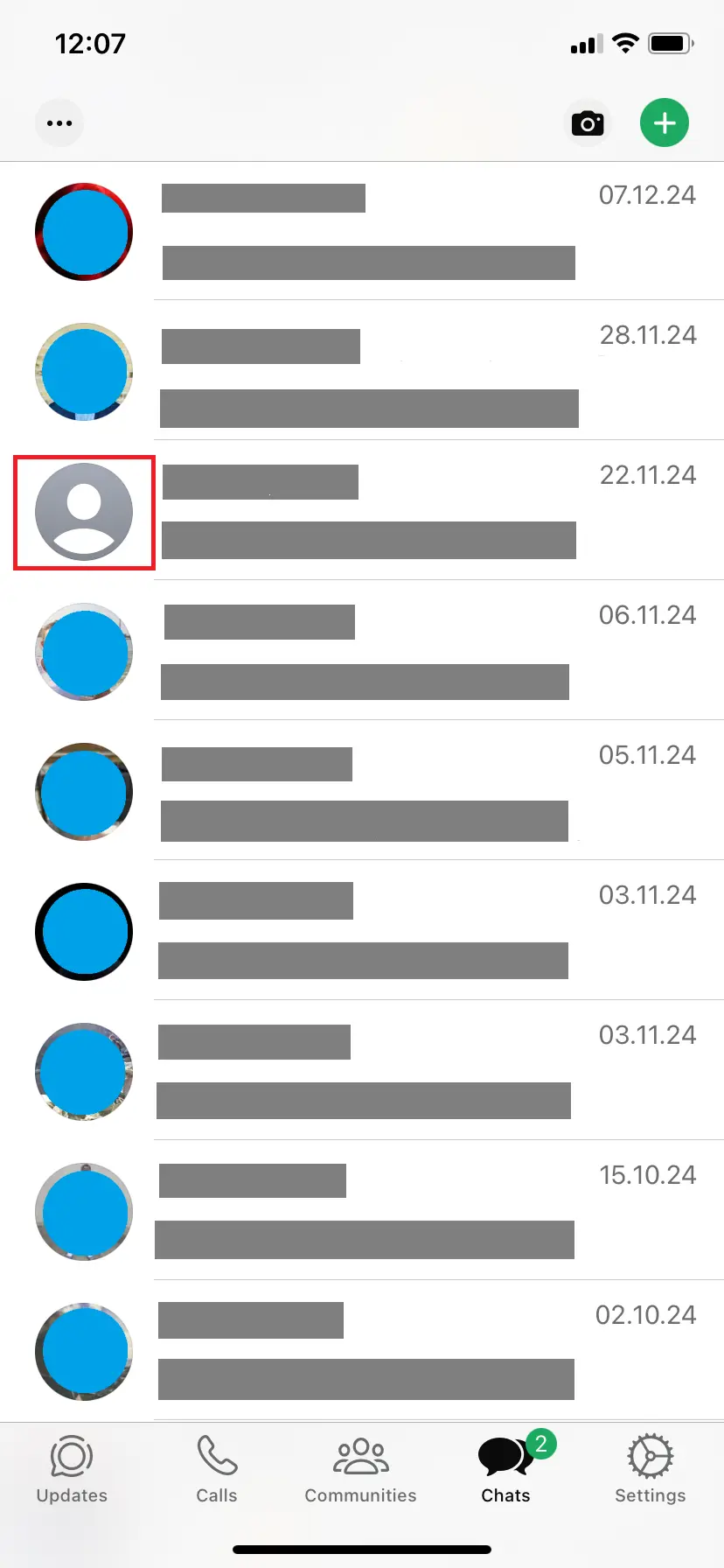 Screenshot of a contact without a profile picture Image: Screenshot of a contact without a profile picture
