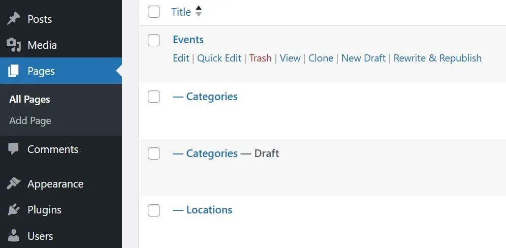 Image: WordPress backend: Page duplicated with Yoast