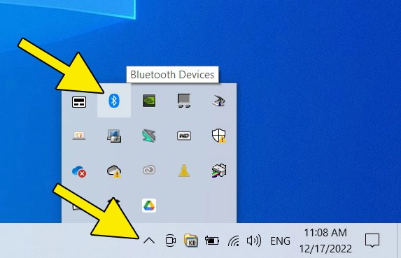 Screenshot Windows 10: Info Center and the Bluetooth icon Screenshot Windows 10: Info Center and the Bluetooth icon
