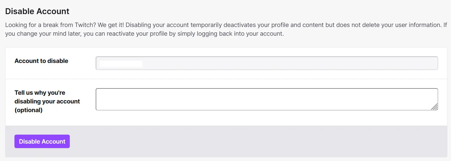 Image: Option to disable a Twitch account
