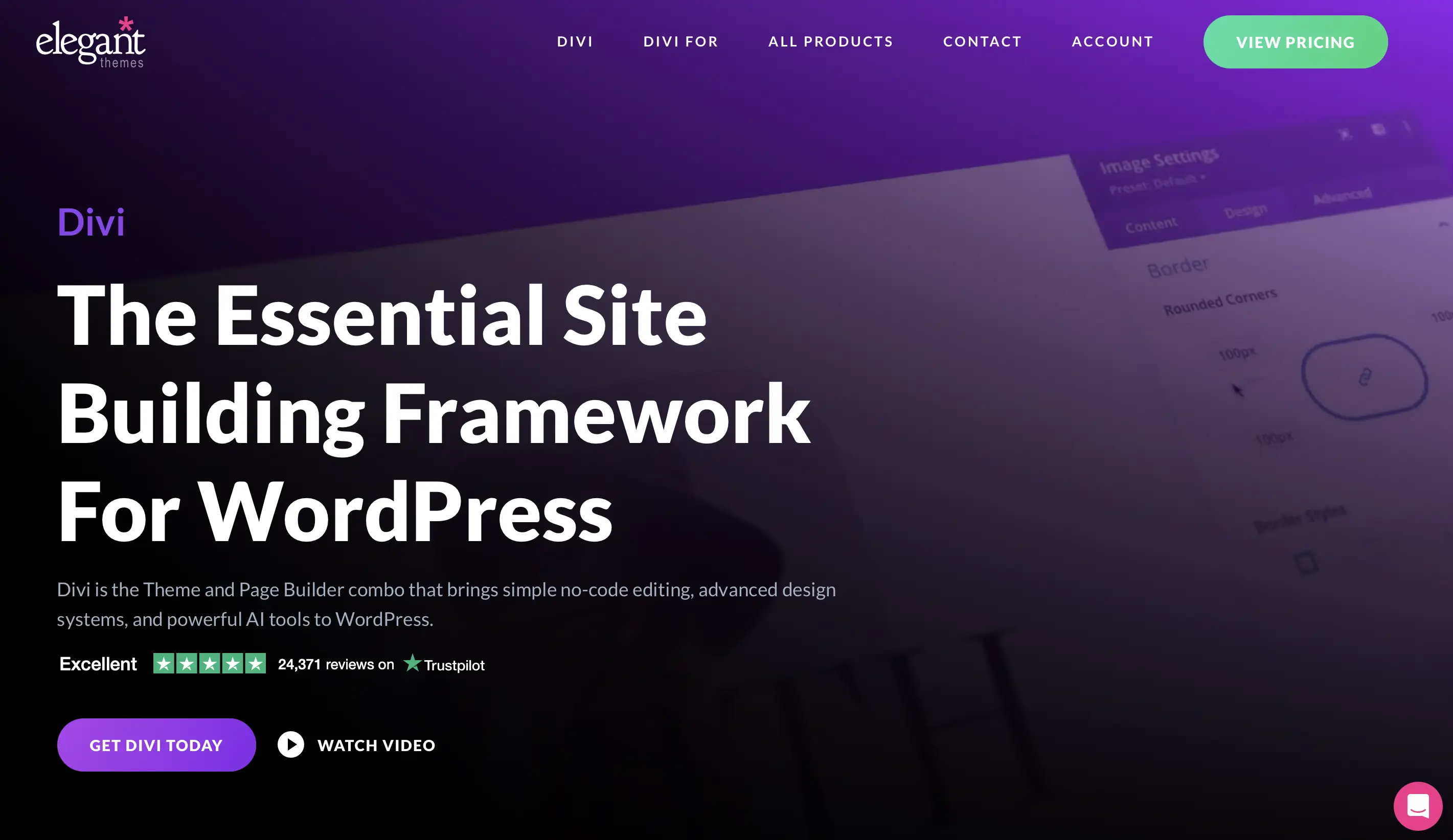 Screenshot of Divi website Image: Screenshot of Divi website