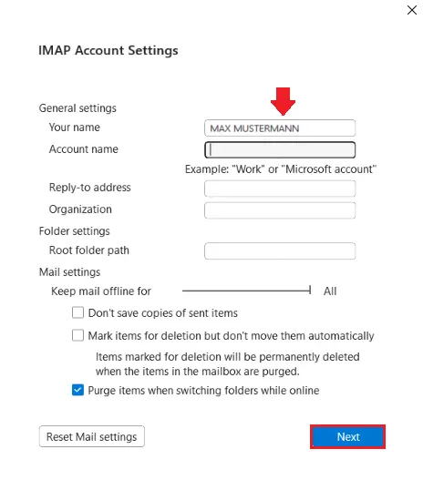 Outlook change sender: Enter the alternative name Image: Outlook change sender: Enter the alternative name