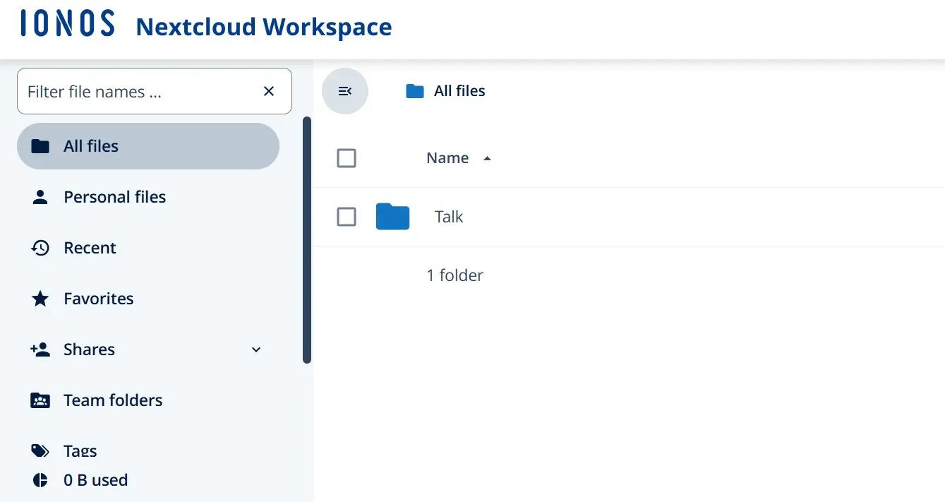Nextcloud Workspace: Files Image: Nextcloud Workspace: Files