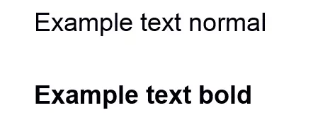 Normal and bold font in comparison