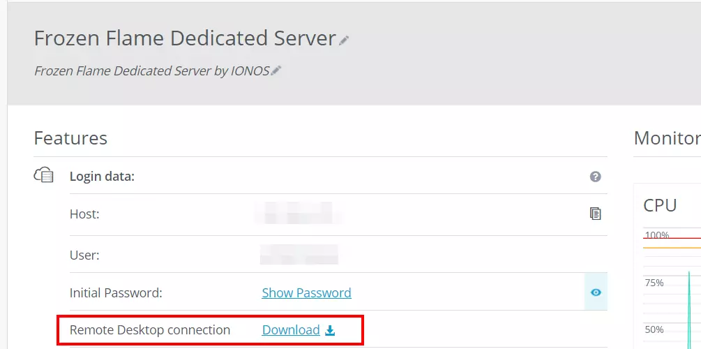 IONOS Cloud Panel: Login data and remote setup IONOS Cloud Panel: Login data and remote setup