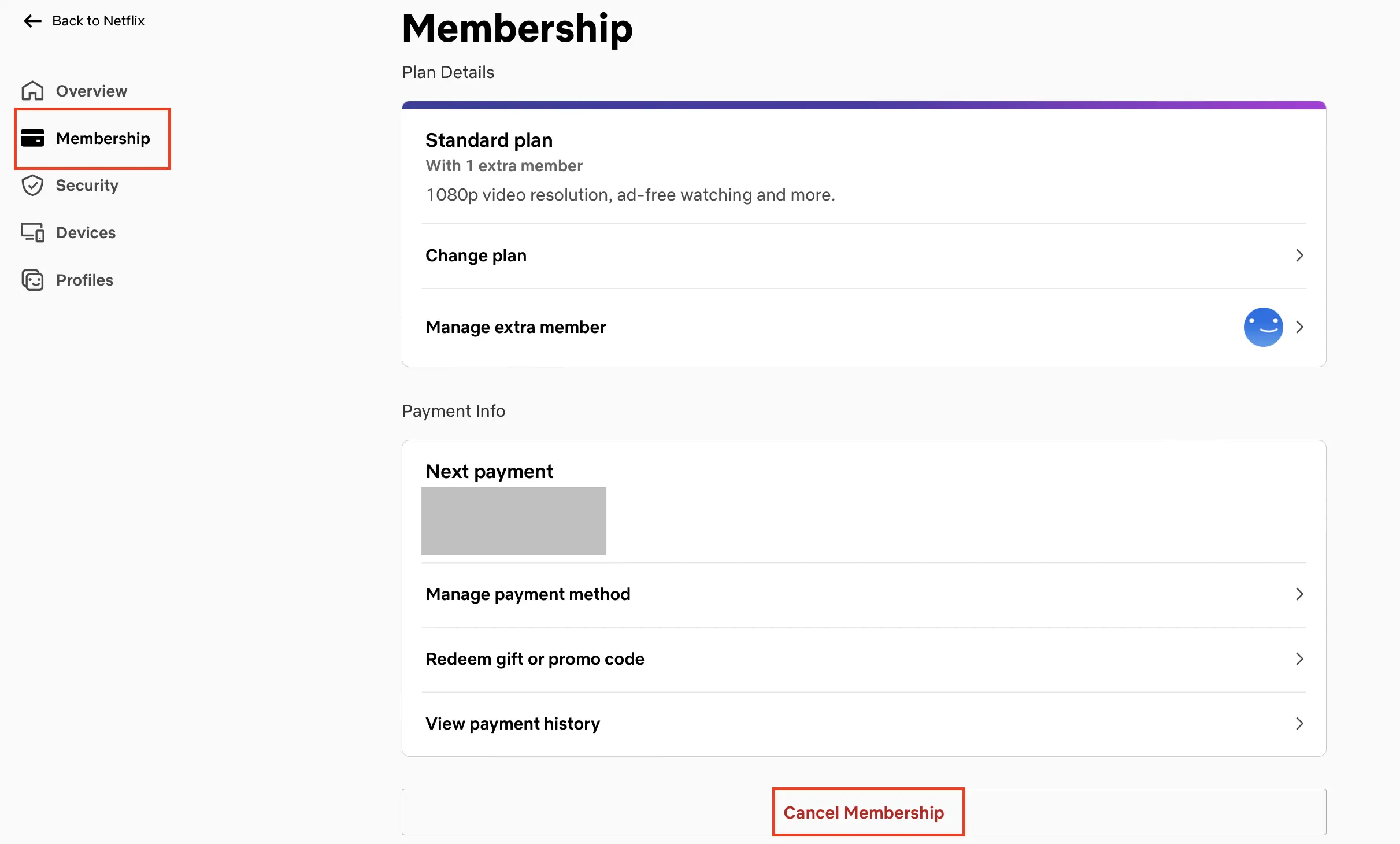 Image: Netflix: Cancel membership