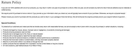 Image: L.L.Bean’s return policy