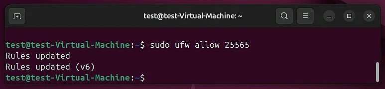 Image: Port opening (25565) in Ubuntu 24.04