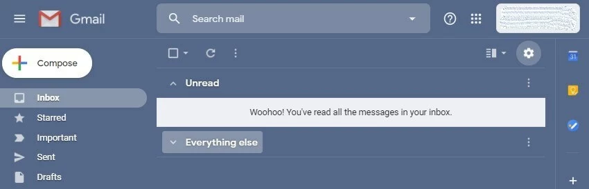 Image: Gmail user interface in the desktop version