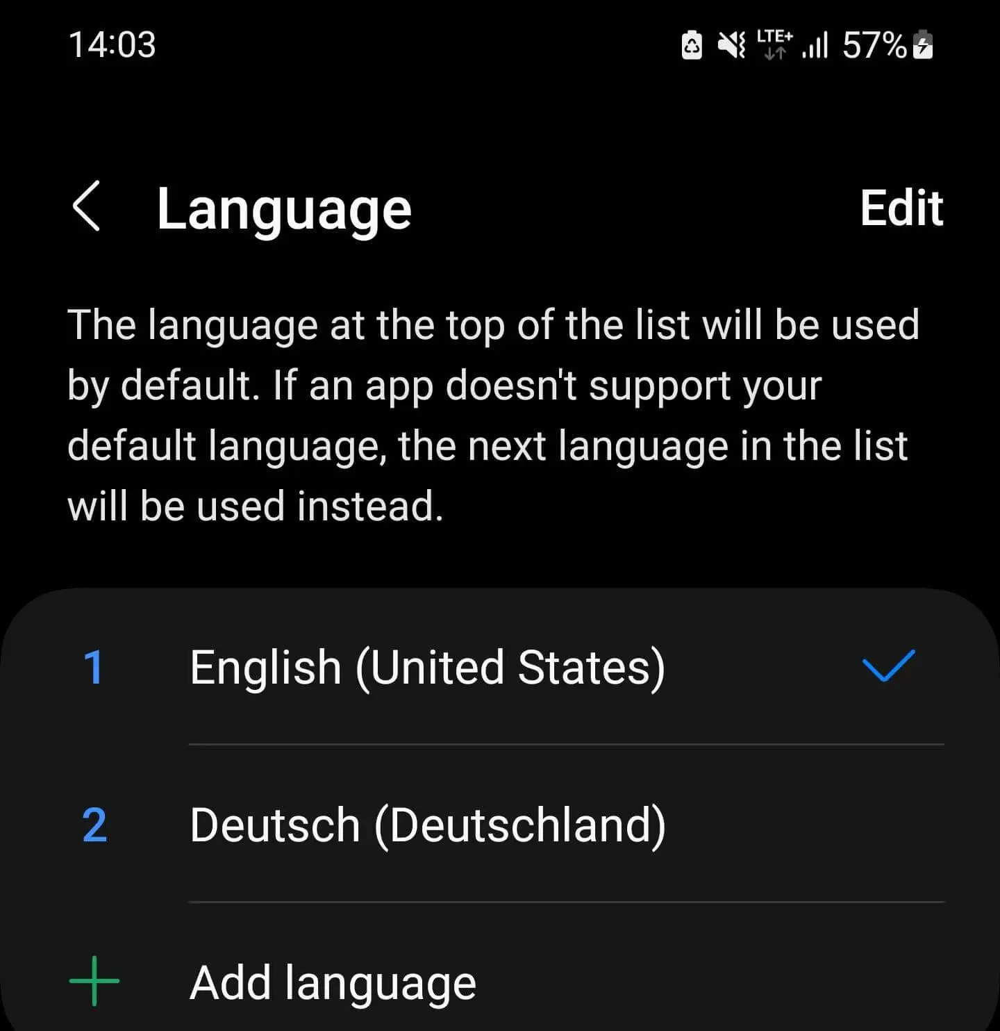 Android language settings Image: Android language settings