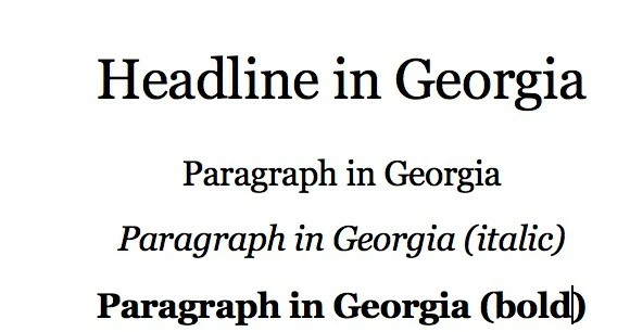 Example text in Georgia