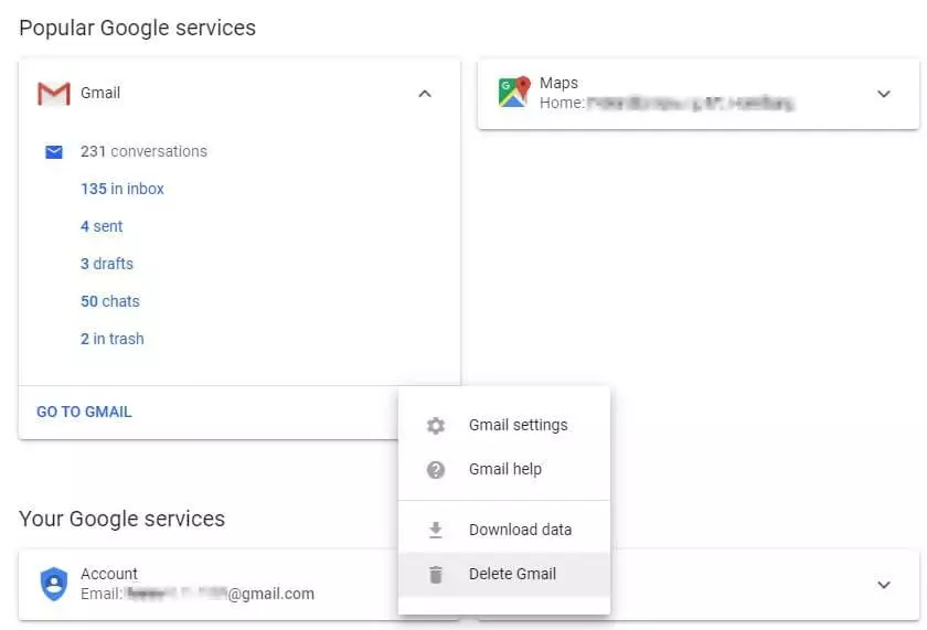Image: Click on “Delete Gmail”