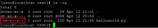 Image: read/write/execute permission for the owner, and read/write permissions for group and world