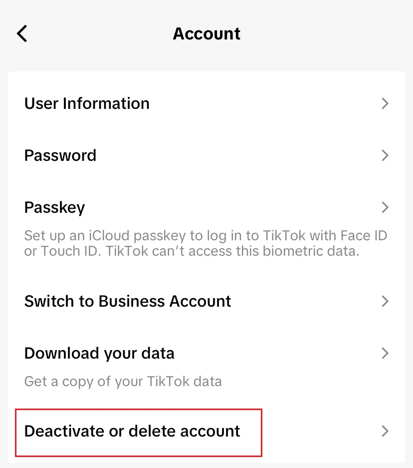 Account management on TikTok Image: Account management on TikTok