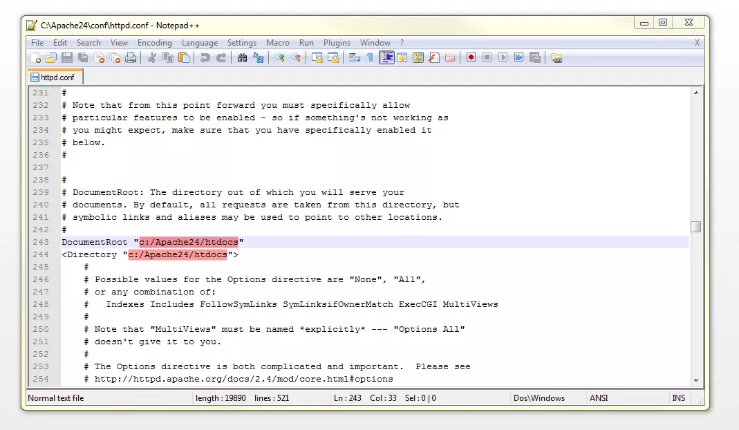 Image: The httpd.conf configuration file