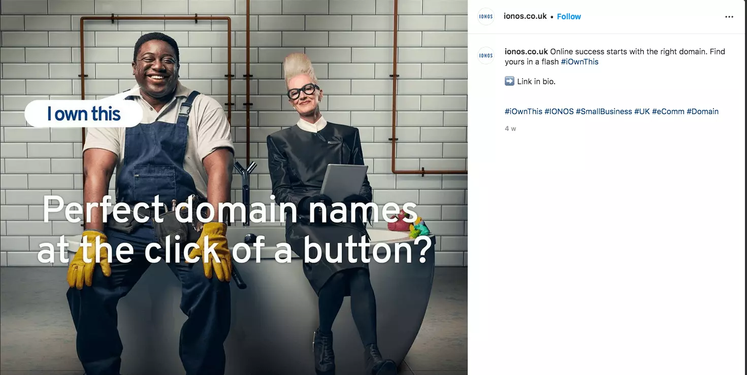 Screenshot of Instagram image with share function