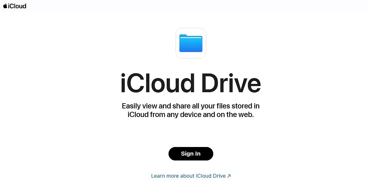 iCloud Drive sign in Image: iCloud Drive sign in