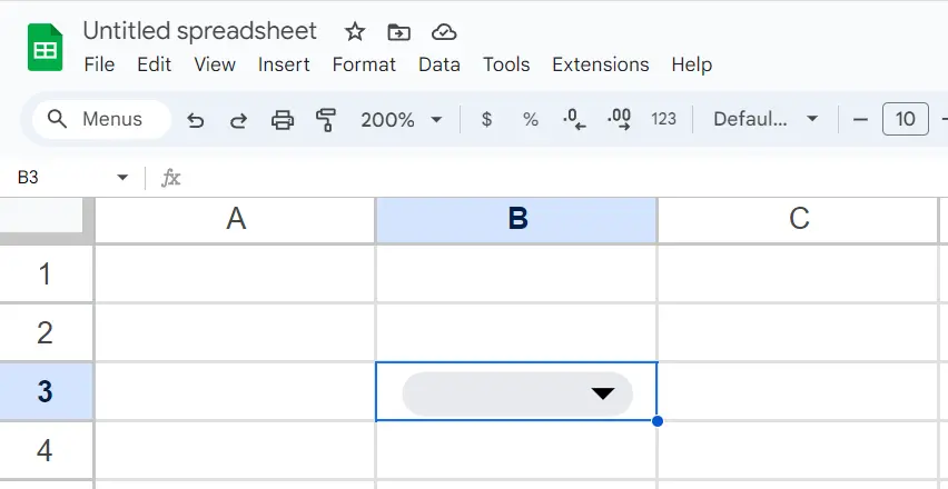 Image: Google Sheets: Drop-down list