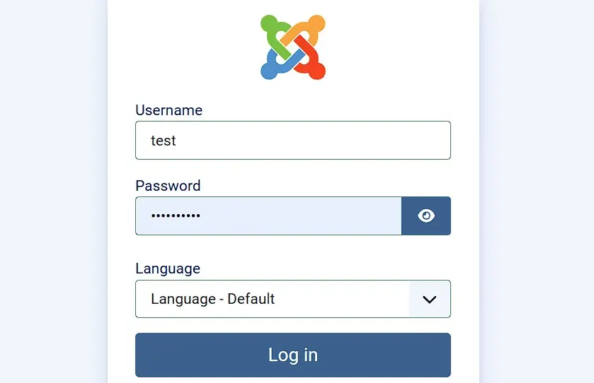 Joomla: Backend Login Window Image: Joomla: Backend Login Window